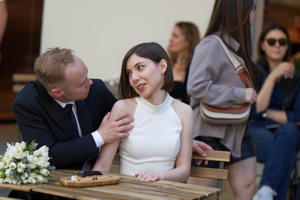 Young couple at a terrace